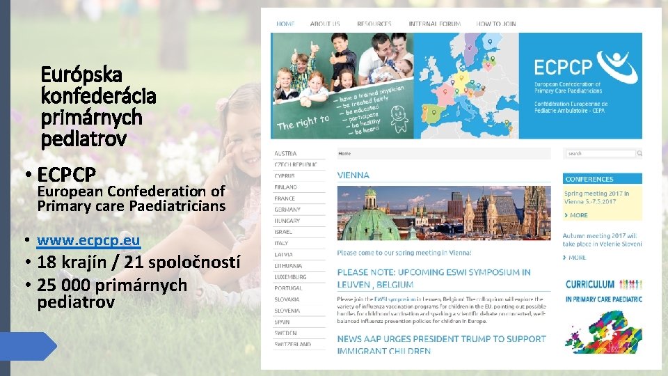 Európska konfederácia primárnych pediatrov • ECPCP European Confederation of Primary care Paediatricians • www.