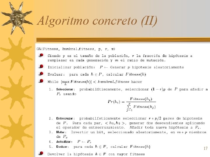 Algoritmo concreto (II) 17 