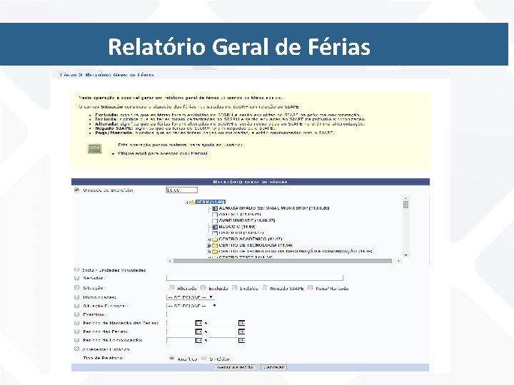 Fluxo Sugerido - Passos Relatório Geral de Férias 