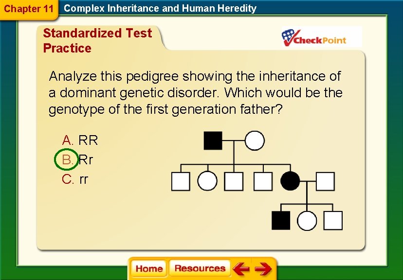 Chapter 11 Complex Inheritance and Human Heredity Standardized Test Practice Analyze this pedigree showing Chapter 11 Complex Inheritance and Human Heredity Standardized Test Practice Analyze this pedigree showing