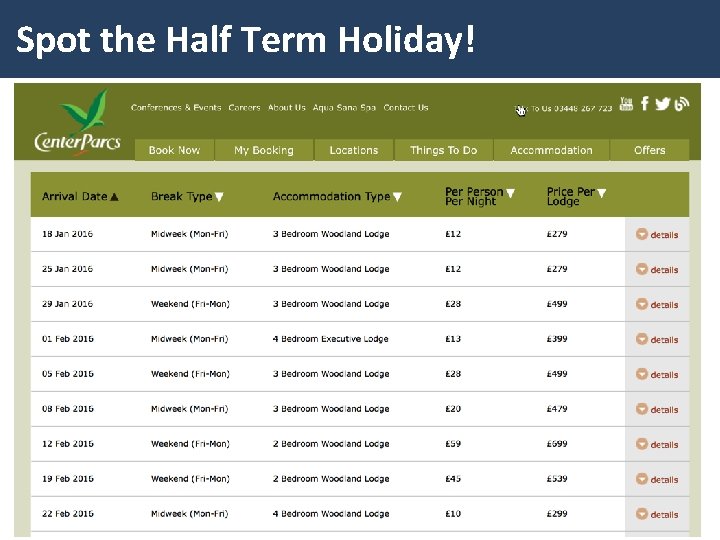 Spot the Half Term Holiday! 