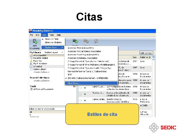 Citas Estilos de cita 