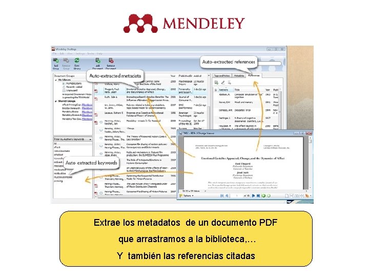 Extrae los metadatos de un documento PDF que arrastramos a la biblioteca, … Y
