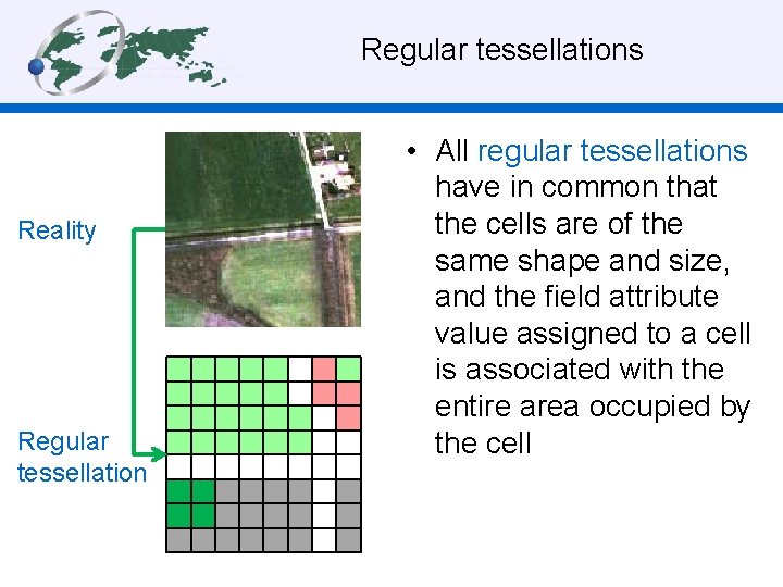 Regular tessellations Reality Regular tessellation • All regular tessellations have in common that the