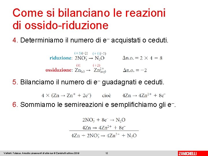 Come si bilanciano le reazioni di ossido-riduzione 4. Determiniamo il numero di e– acquistati