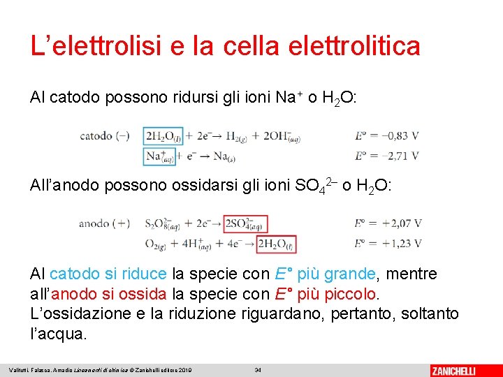 L’elettrolisi e la cella elettrolitica Al catodo possono ridursi gli ioni Na+ o H