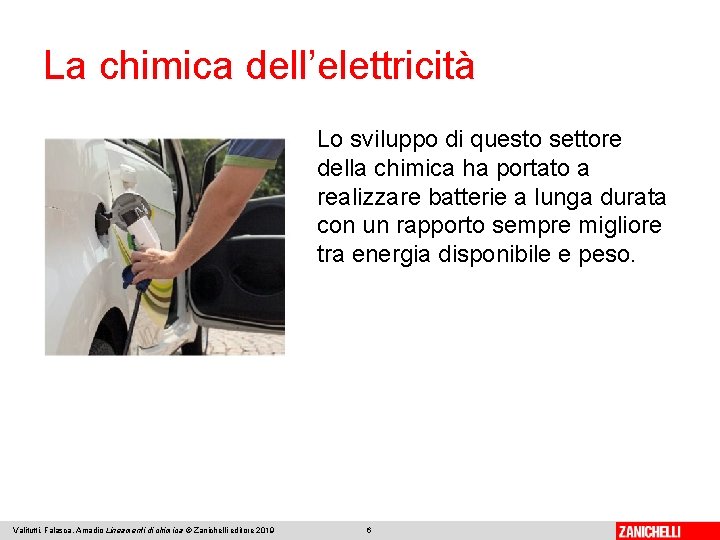 La chimica dell’elettricità Lo sviluppo di questo settore della chimica ha portato a realizzare