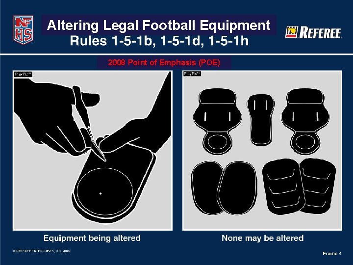 Altering Legal Football Equipment 2008 Point of Emphasis (POE) 