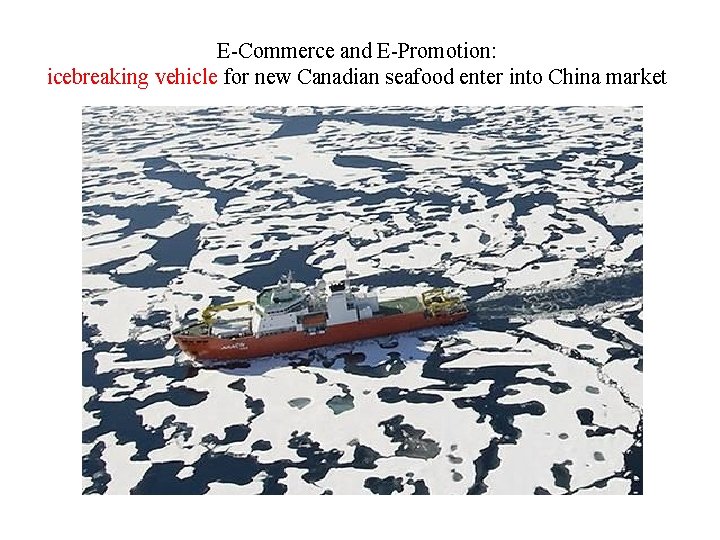 E-Commerce and E-Promotion: icebreaking vehicle for new Canadian seafood enter into China market 