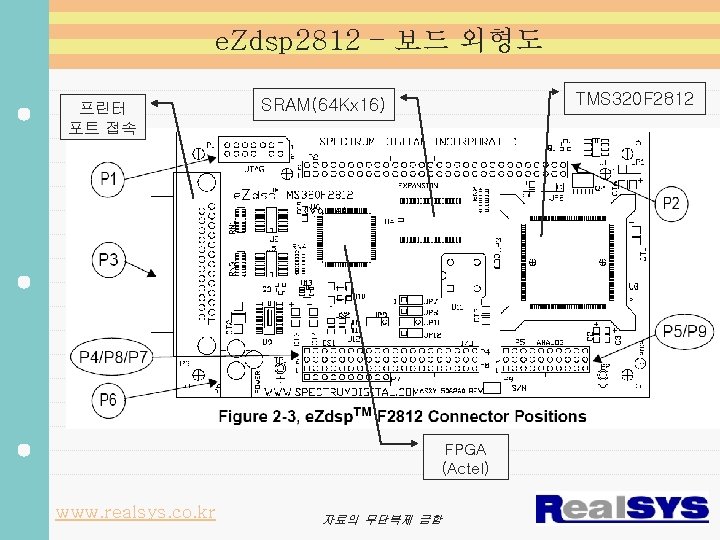 e. Zdsp 2812 – 보드 외형도 프린터 포트 접속 TMS 320 F 2812 SRAM(64