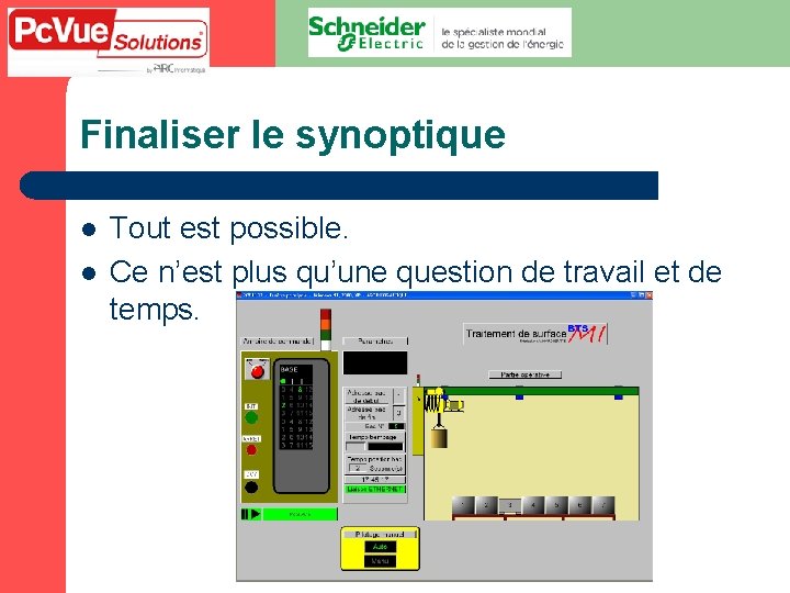 Finaliser le synoptique l l Tout est possible. Ce n’est plus qu’une question de