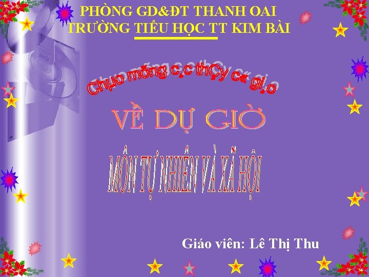 PHÒNG GD&ĐT THANH OAI TRƯỜNG TIỂU HỌC TT KIM BÀI Giáo viên: Lê Thị