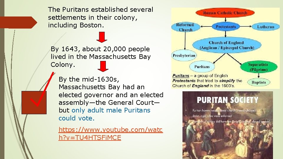 The Puritans established several settlements in their colony, including Boston. By 1643, about 20,