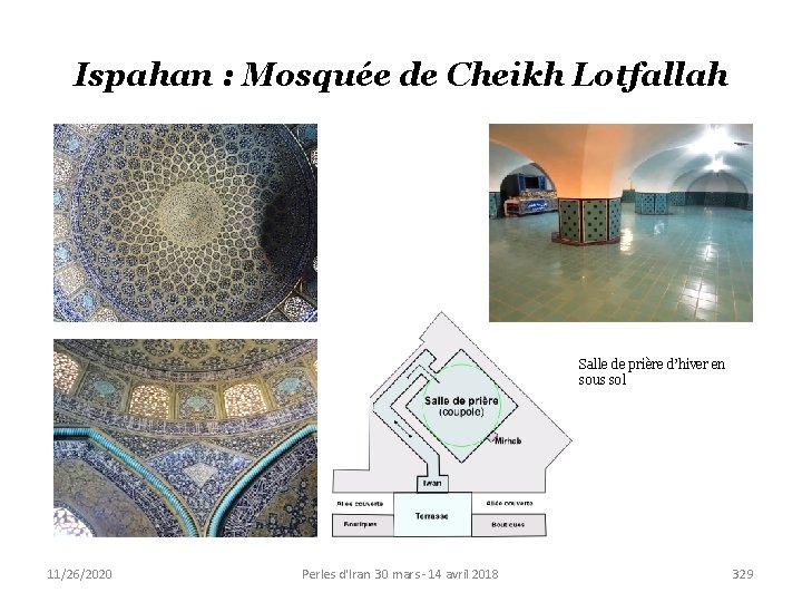 Ispahan : Mosquée de Cheikh Lotfallah Salle de prière d’hiver en sous sol 11/26/2020