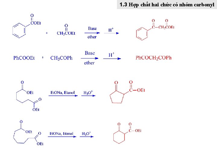 1. 3 Hợp chất hai chức có nhóm carbonyl 
