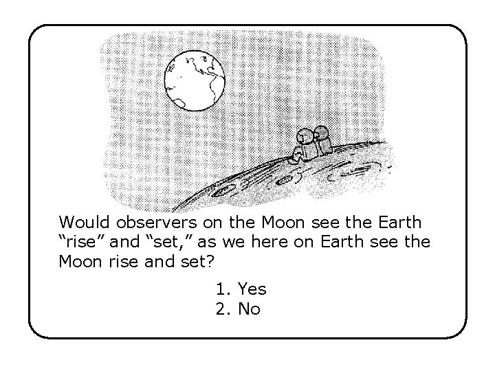 Would observers on the Moon see the Earth “rise” and “set, ” as we