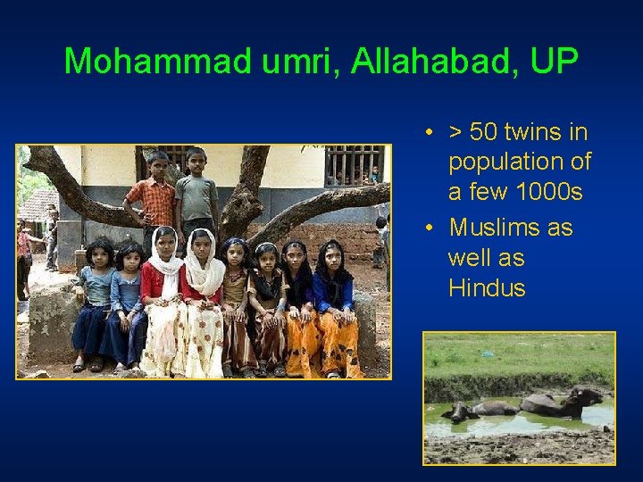 Mohammad umri, Allahabad, UP • > 50 twins in population of a few 1000 Mohammad umri, Allahabad, UP • > 50 twins in population of a few 1000