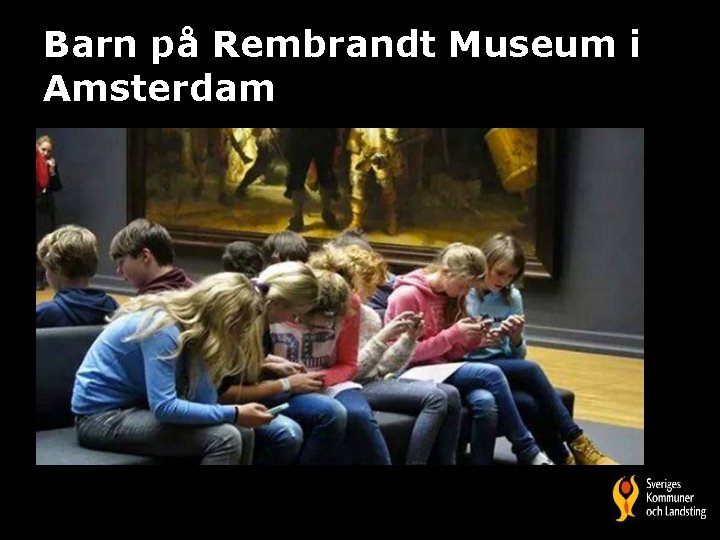 Barn på Rembrandt Museum i Amsterdam 