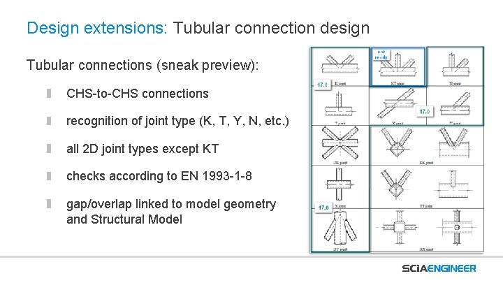Design extensions: Tubular connection design Tubular connections (sneak preview): CHS-to-CHS connections recognition of joint