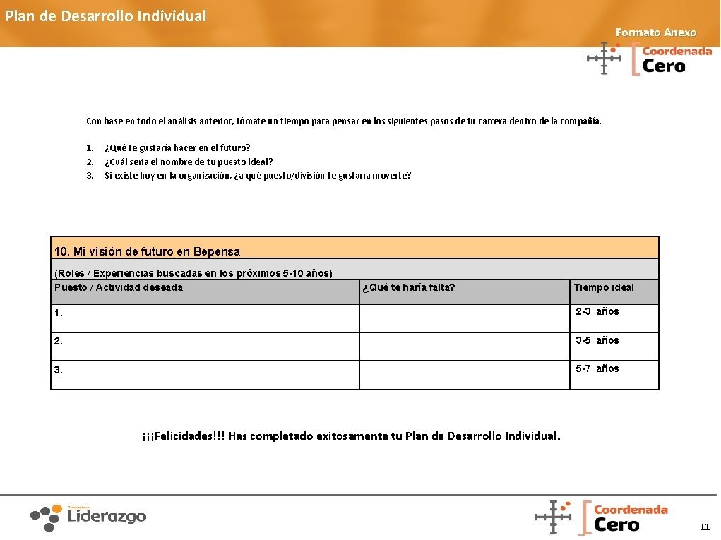 Plan de Desarrollo Individual Formato Anexo Con base en todo el análisis anterior, tómate