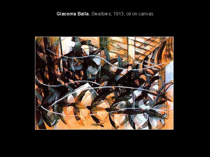 Giacoma Balla, Swallows, 1913, oil on canvas 