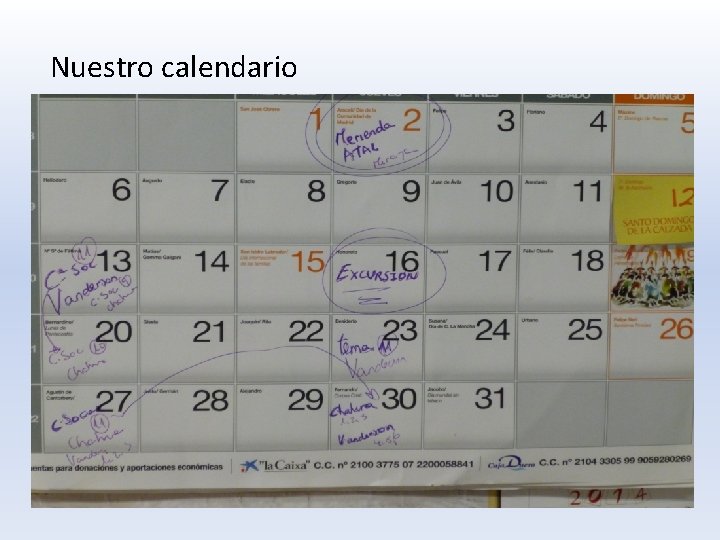 Nuestro calendario 