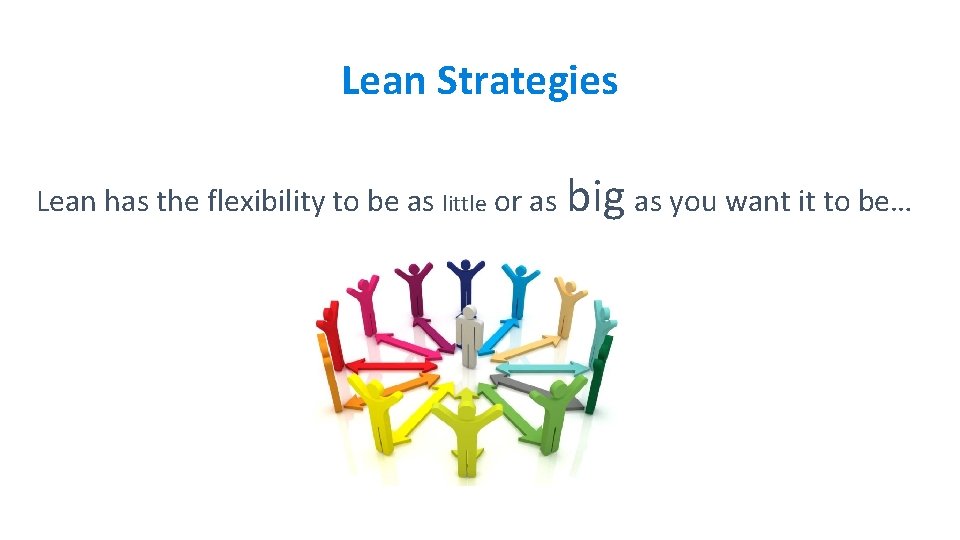 Lean Strategies Lean has the flexibility to be as little or as big as