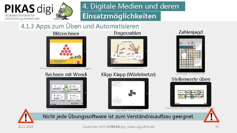 4. Digitale Medien und deren Einsatzmöglichkeiten 4. 1. 3 Apps zum Üben und Automatisieren