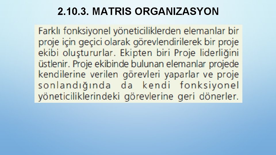 2. 10. 3. MATRIS ORGANIZASYON 