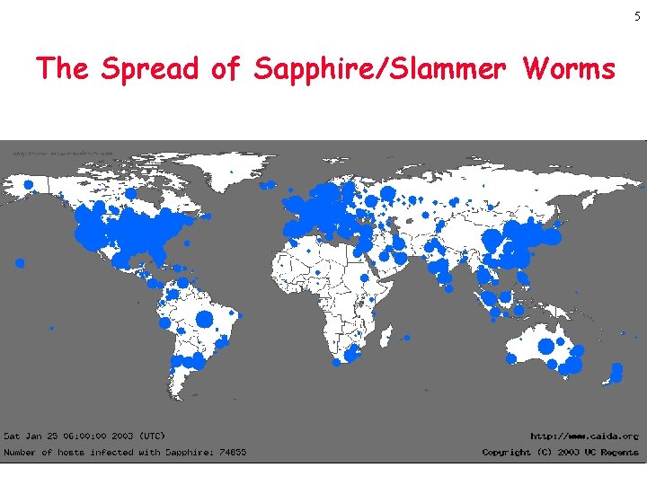 5 The Spread of Sapphire/Slammer Worms 