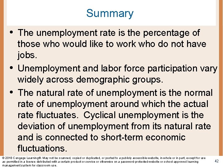 Summary • The unemployment rate is the percentage of • • those who would Summary • The unemployment rate is the percentage of • • those who would