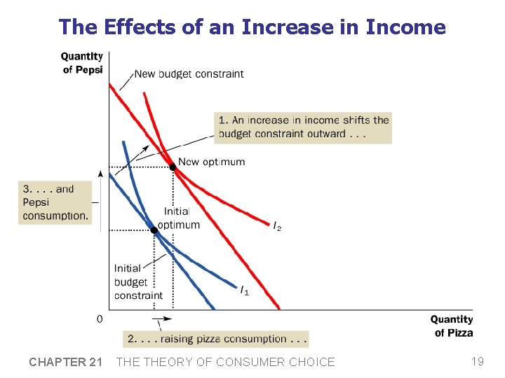 The Effects of an Increase in Income CHAPTER 21 THEORY OF CONSUMER CHOICE 19
