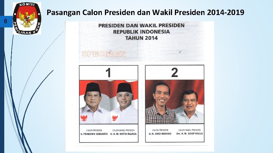 Pasangan Calon Presiden dan Wakil Presiden 2014 -2019 6 