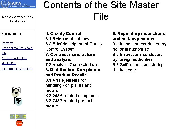 Radiopharmaceutical Production Site Master File Contents Scope of the Site Master File Contents of