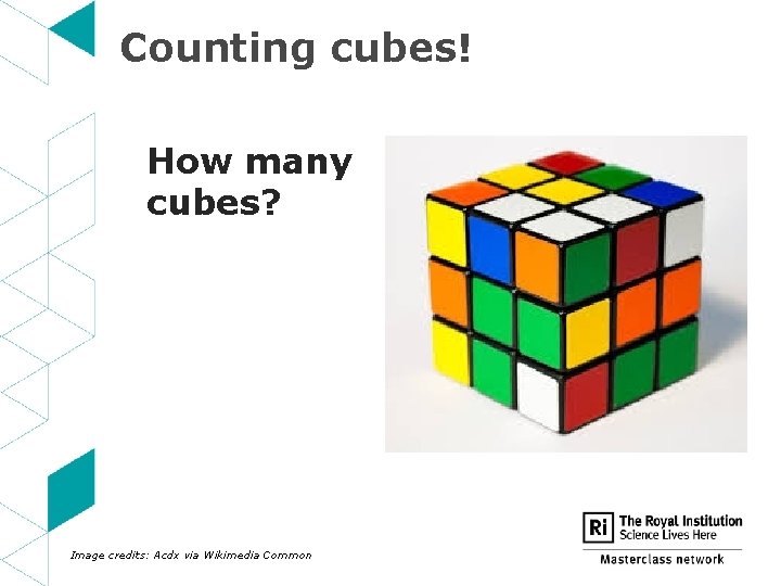 Counting cubes! How many cubes? Image credits: Acdx via Wikimedia Common 