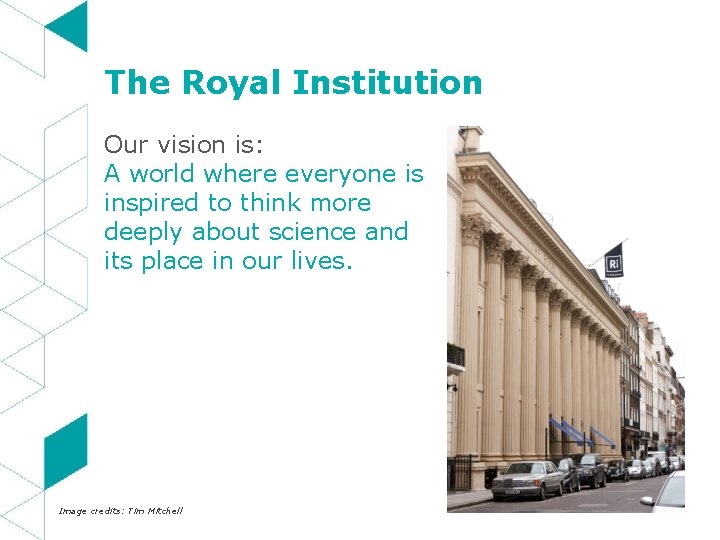 The Royal Institution Our vision is: A world where everyone is inspired to think