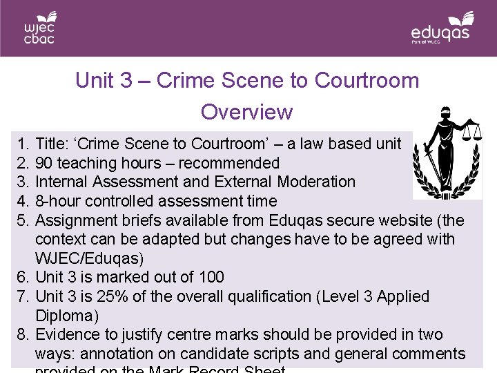 Unit 3 – Crime Scene to Courtroom Overview 1. 2. 3. 4. 5. Title: