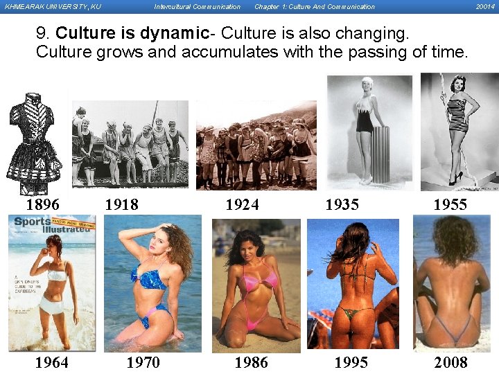 KHMEARAK UNIVERSITY, KU Intercultural Communication Chapter 1: Culture And Communication 20014 9. Culture is