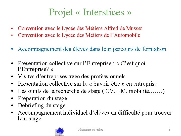 Projet « Interstices » • Convention avec le Lycée des Métiers Alfred de Musset