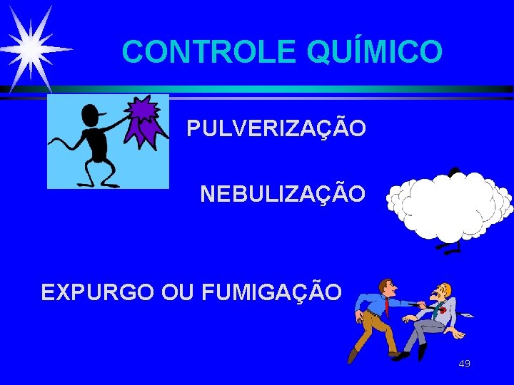 CONTROLE QUÍMICO PULVERIZAÇÃO NEBULIZAÇÃO EXPURGO OU FUMIGAÇÃO 49 CONTROLE QUÍMICO PULVERIZAÇÃO NEBULIZAÇÃO EXPURGO OU FUMIGAÇÃO 49