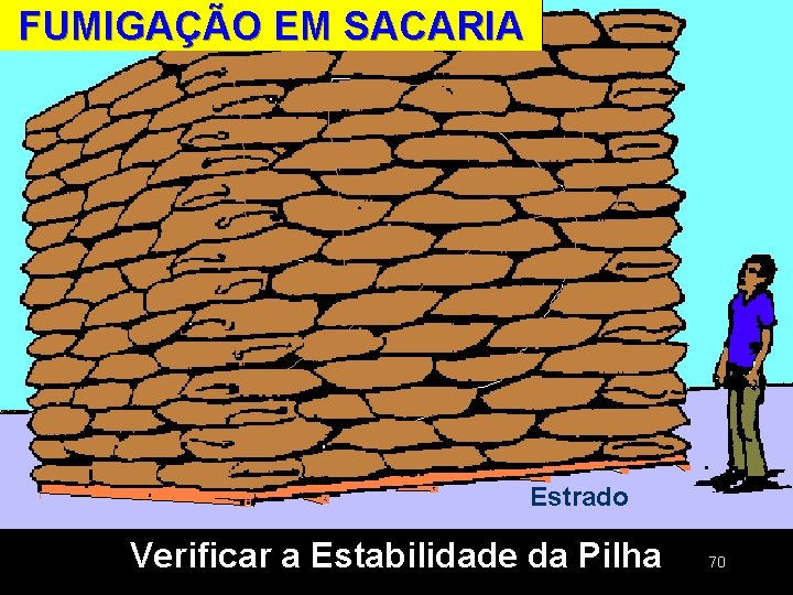 FUMIGAÇÃO EM SACARIA Estrado Verificar a Estabilidade da Pilha 70 FUMIGAÇÃO EM SACARIA Estrado Verificar a Estabilidade da Pilha 70