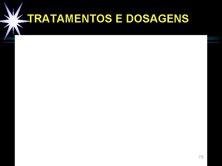 TRATAMENTOS E DOSAGENS 79 TRATAMENTOS E DOSAGENS 79