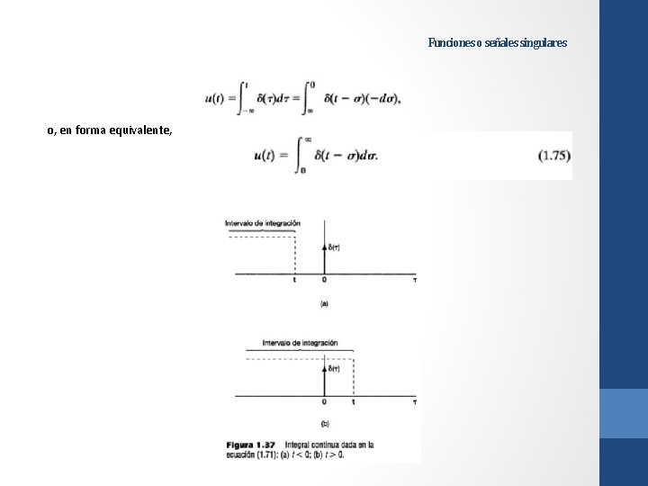 Funciones o señales singulares o, en forma equivalente, 