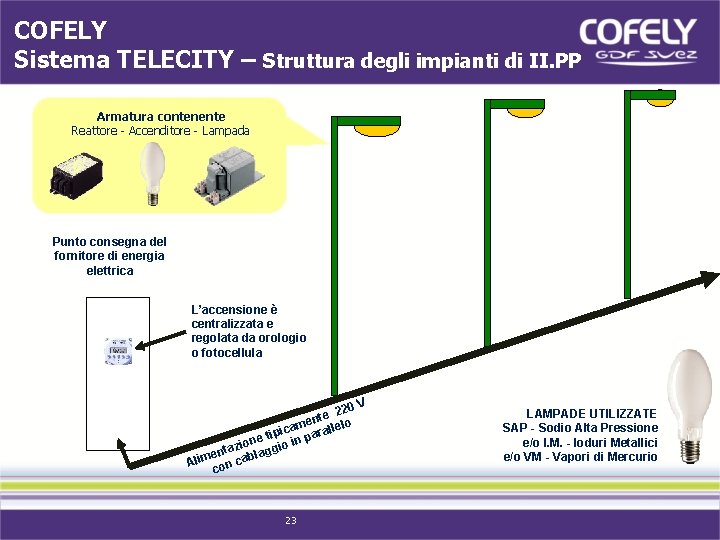 COFELY Sistema TELECITY – Struttura degli impianti di II. PP Armatura contenente Reattore -