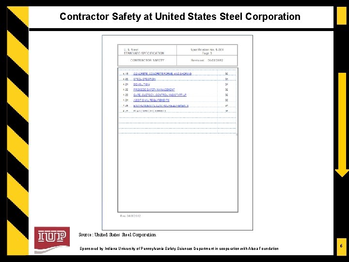 Contractor Safety at United States Steel Corporation Source: United States Steel Corporation Sponsored by