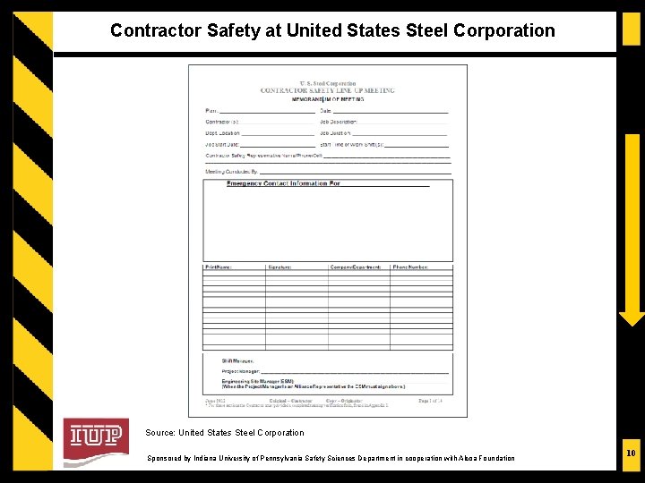 Contractor Safety at United States Steel Corporation Source: United States Steel Corporation Sponsored by