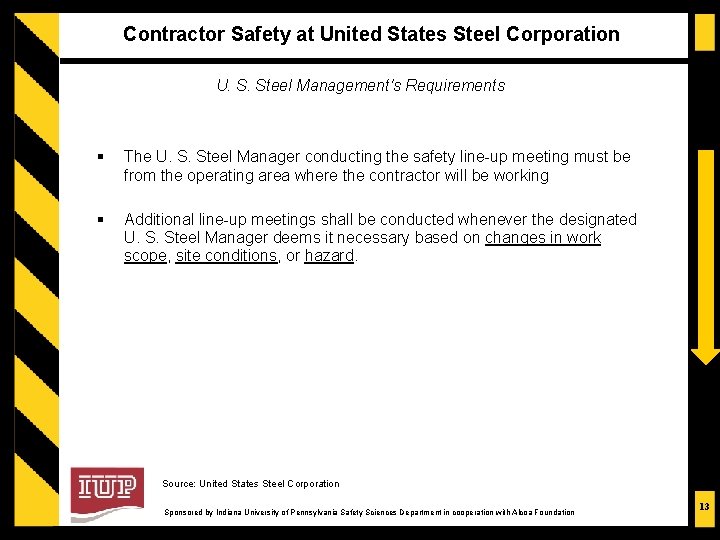 Contractor Safety at United States Steel Corporation U. S. Steel Management's Requirements § The