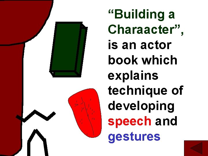 “Building a Charaacter”, is an actor book which explains technique of developing speech and