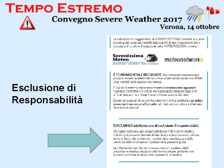 Esclusione di Responsabilità 