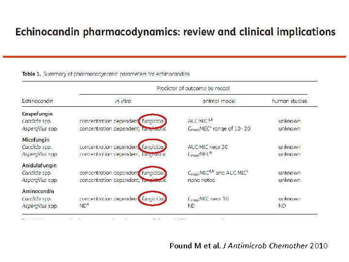 Pound M et al. J Antimicrob Chemother 2010 